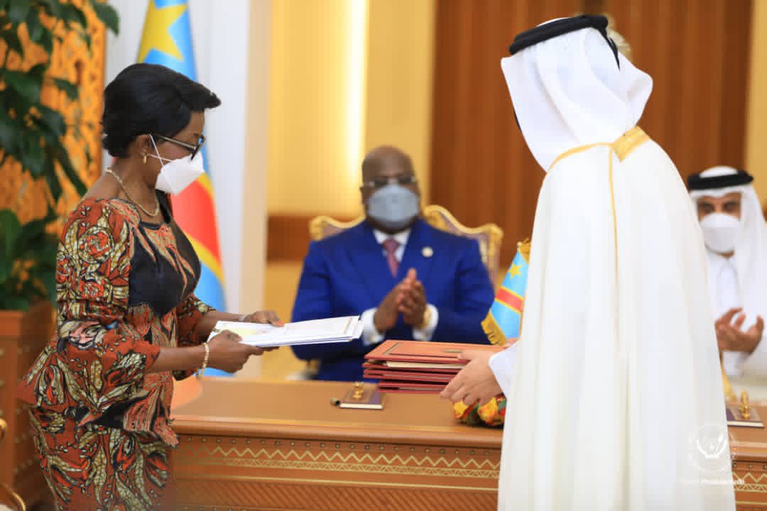 Presidence_RDC's tweet photo. #RDC 29.03.2021|#Doha
Le Chef de l'État, Félix-Antoine Tshisekedi Tshilombo a été reçu par l'Émir du Qatar, @TamimBinHamad, ce lundi au palais princier de Doha. https://t.co/INguE2Uyp0