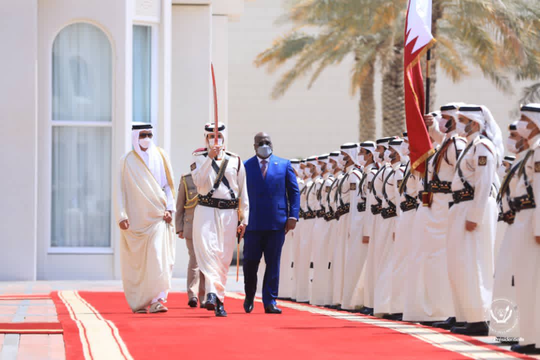 Presidence_RDC's tweet photo. #RDC 29.03.2021|#Doha
Le Chef de l'État, Félix-Antoine Tshisekedi Tshilombo a été reçu par l'Émir du Qatar, @TamimBinHamad, ce lundi au palais princier de Doha. https://t.co/INguE2Uyp0