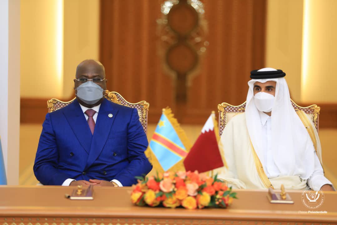 Presidence_RDC's tweet photo. #RDC 29.03.2021|#Doha
Le Chef de l'État, Félix-Antoine Tshisekedi Tshilombo a été reçu par l'Émir du Qatar, @TamimBinHamad, ce lundi au palais princier de Doha. https://t.co/INguE2Uyp0