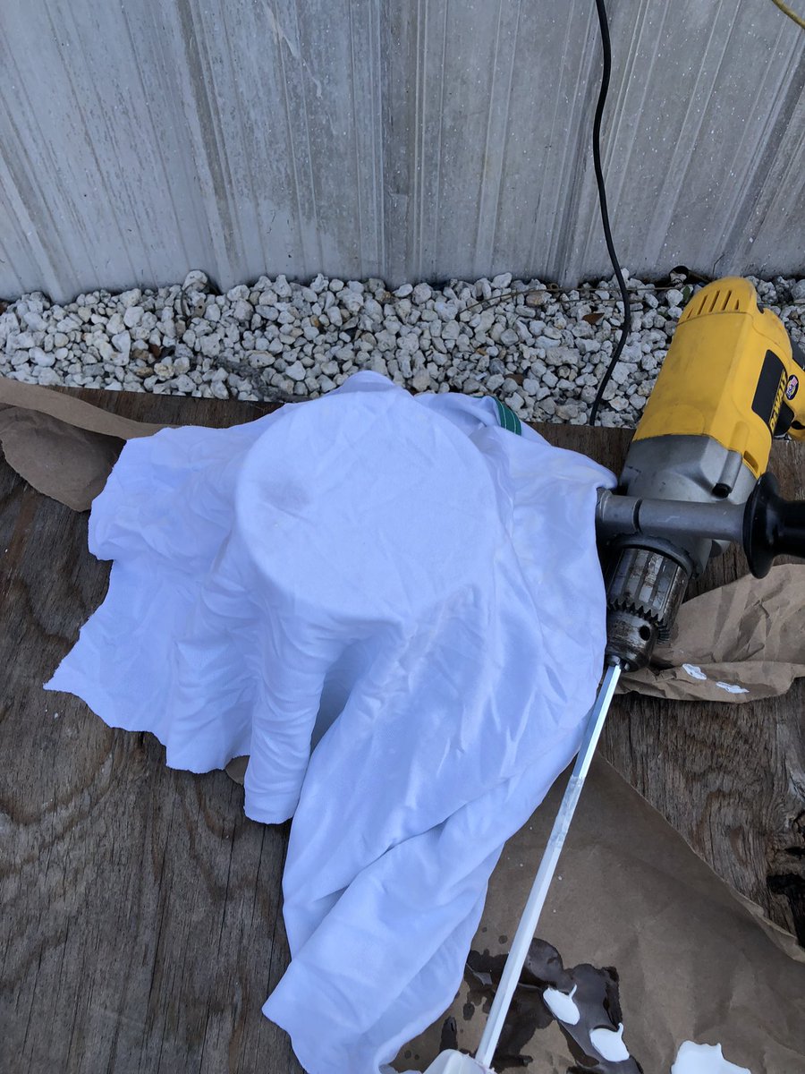 Thisoldhatteras's tweet photo. @PuppyDumb &amp; I got the first coat of @Awlgrip down on the helm top of @Thisoldhatteras. Next we sand it down and do it again. #hatterday #mondaythoughts #MondayMotivaton #EVERGIVEN #BeerOClock #Florida #thisoldhatteras #MadeinUSA #builtnotbought #DIY @NFMS14 https://t.co/inavaSF0T8