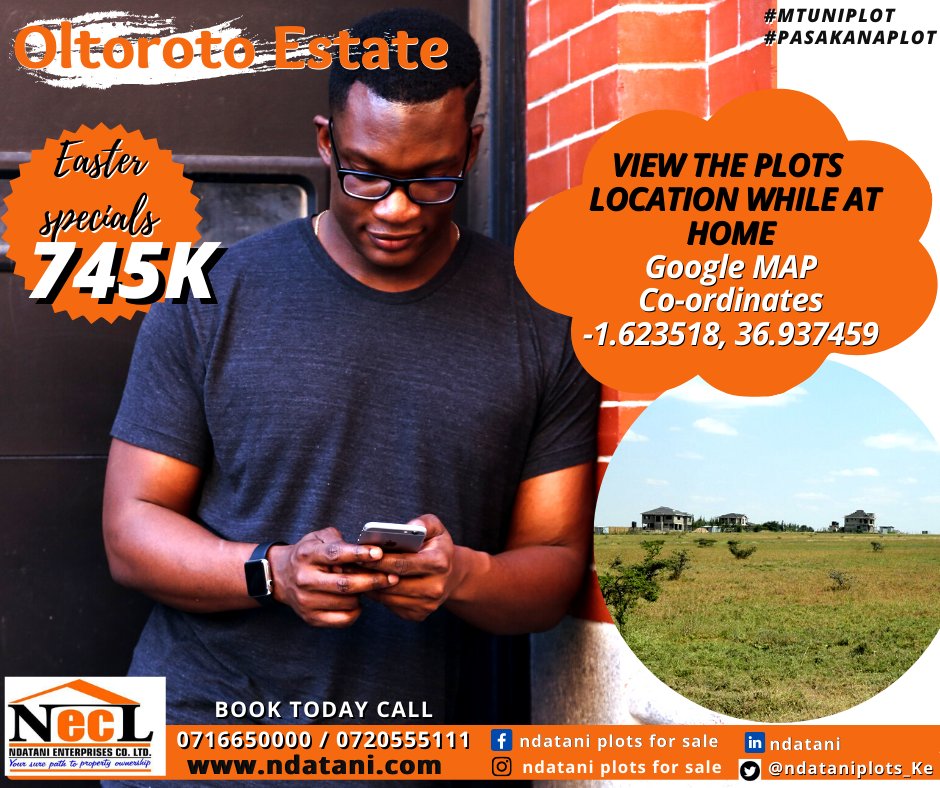 ndataniplots_Ke's tweet photo. Property site visits & investment decisions at your palm, Get the satellite representation of this dream property from the comfort of your seat.
Plots located in Kitengela 3km off tarmac neighboring KIU and KAG University.
Call 0716650000 or 0720555111
#MtuNiPlot #EasterPlotDeals https://t.co/GmPKZ8Op8O