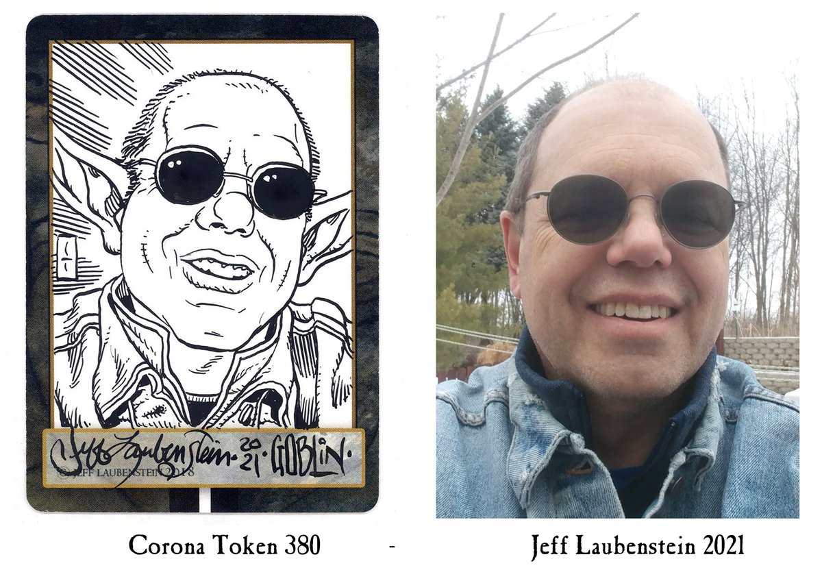 IllustratorJeff's tweet photo. It's Monday morning. March comes to a close & the 13th month at home begins. Stay safe folks. Here is #CoronaToken #380. An architect, a lover of fast cars, good food, & a good beverage. Welcome to the Goblin Gang #StarCityGames, #MTG, #MTGcustomToken, #Goblin #GoblinToken #CFB https://t.co/bUdjdjAURn