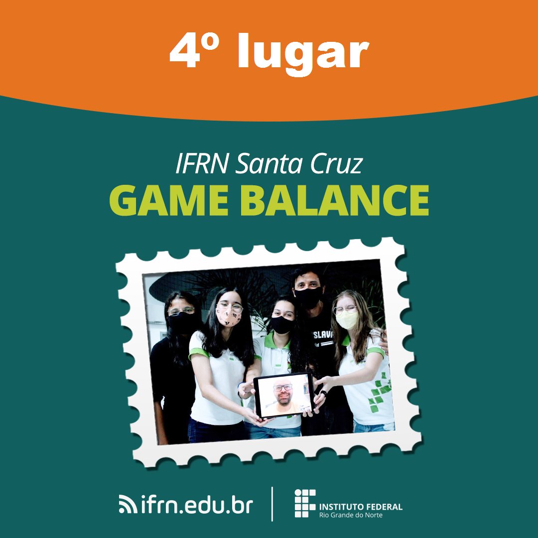 ifrn_santacruz's tweet photo. Campus conquista 4º lugar na categoria Ciências da Saúde na FEBRACE 2021. https://t.co/iG33YsAszC https://t.co/0FtTDyh2Ro