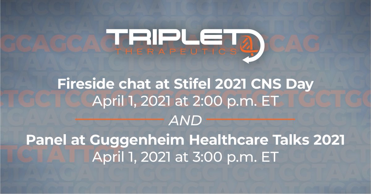Last week, we announced our CEO, president and founder Nessan Bermingham will present at Stifel’s 3rd Annual CNS Day fireside chat and the Guggenheim Healthcare Talks on April 1, 2021. More in our release here:  bwnews.pr/39eVZ5h