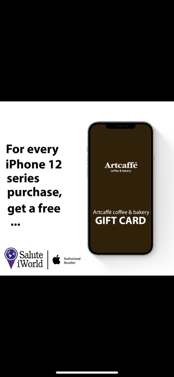 SaluteIWorldLtd's tweet photo. New week new things? 👀WE THINK SO!
Get an upgrade of your phone to the iPhone 12 then WE treat you to an Artcaffe experience with a gift voucher . Pop into any of ours shops
#staysafe##easteroffers #iphone #allthingsapple https://t.co/MI1S2hGAPH
