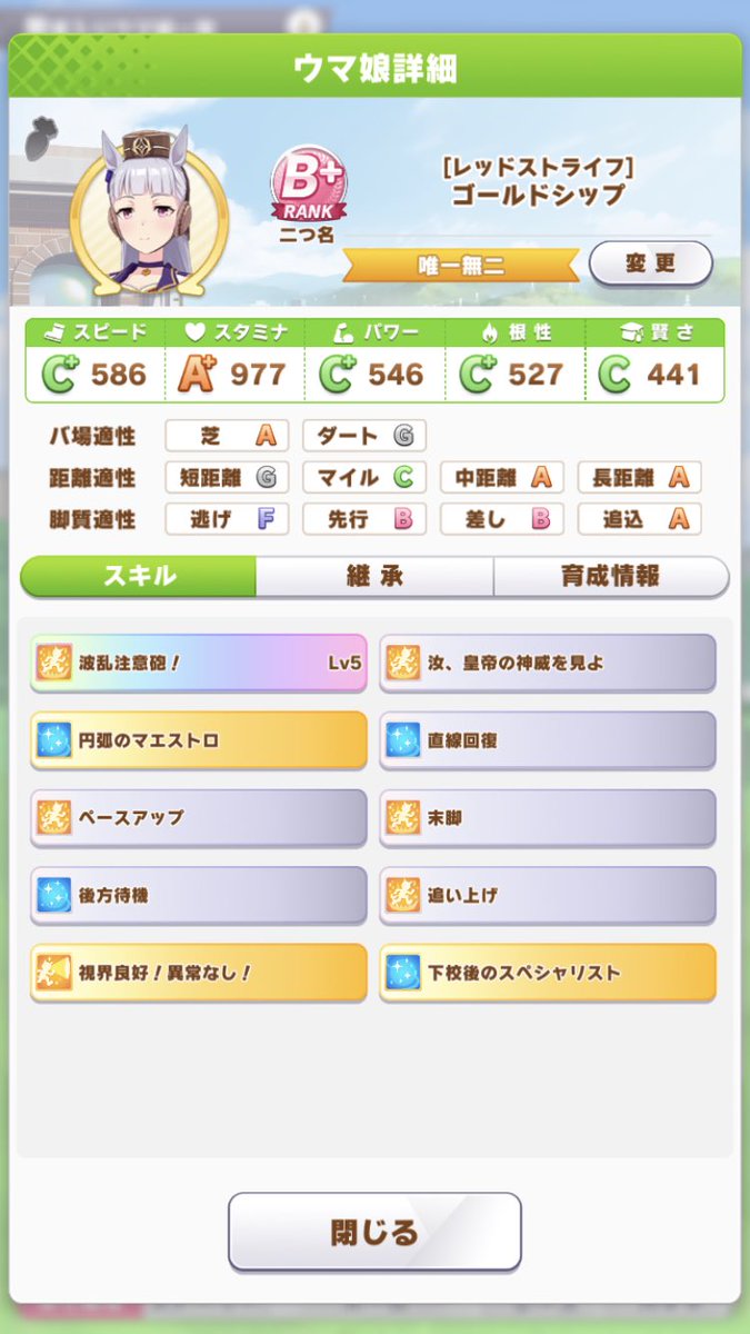 Staygold Auf Twitter 1日1回ゴルシ育成日記29日目 スタミナ極振り追込 Ura制覇 友情トレがなかなか発生せずに イマイチでした ウマ娘