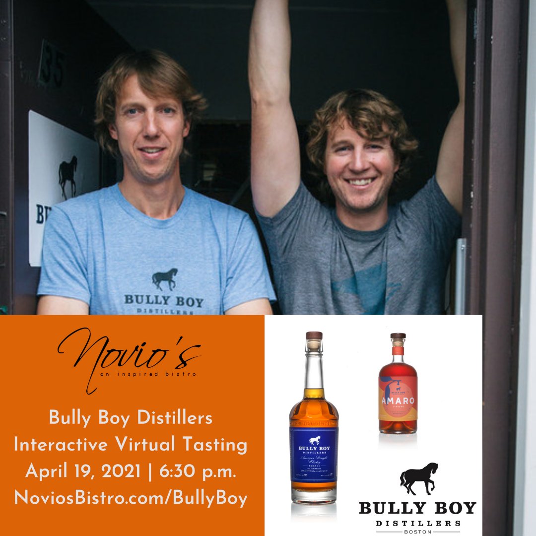 Novio's Bistro (@noviosbistro) on Twitter photo Will and Dave WIllis have spent their lives mastering the art of distilling and building <a href="/bullyboybooze/">Bully Boy Distillers</a>. Novioās Bistro is excited to welcome back Whiskey and introduce Amaro to our monthly event series. Register: noviosbistro.com/bullyboy. Will and Dave WIllis have spent their lives mastering the art of distilling and building <a href="/bullyboybooze/">Bully Boy Distillers</a>. Novioās Bistro is excited to welcome back Whiskey and introduce Amaro to our monthly event series. Register: noviosbistro.com/bullyboy.