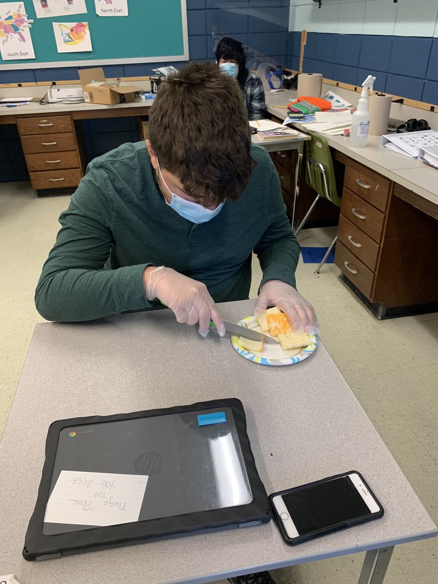 MHS_PreVoc's tweet photo. Cheese tasting while we are learning about Wisconsin and cheese making... #prevoc #cheese #socialstudiesconnections #cutthecheese @mpsSpedDirector https://t.co/ITK4KIIUQE