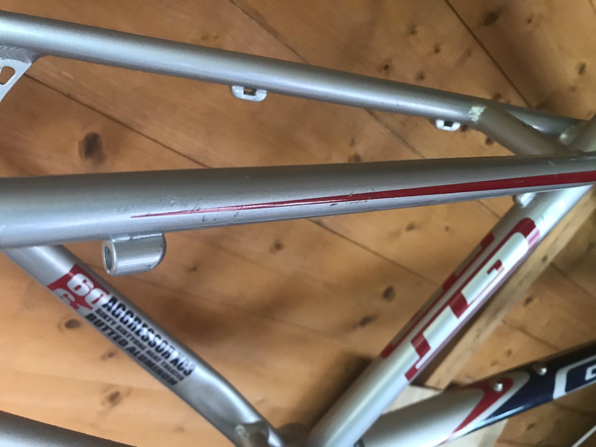 Absolutemtb1's tweet image. I have an 18” GT aggressor frame for sale. Fits 26” wheels. In immaculate condition, it’s been ridden about 5 times! Seatpost, saddle &amp;amp; headset included. £60.