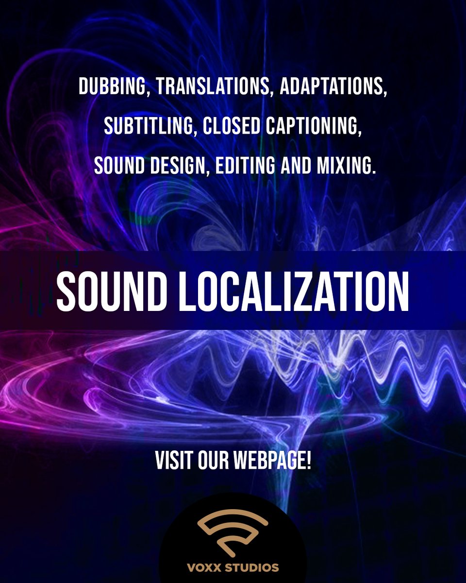 voxx_studios's tweet image. VOXX Studios offers an experienced language team that understands how specific and unique each production is.   We will always go the extra mile to deliver an exceptional final product for you.  Check out our bio to learn more.
.
#Dubbing #SoundLocalization #Localization #Editing