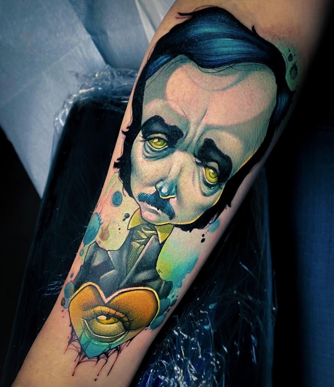 TATTOOSORG  Edgar Allan Poe Portrait Tattoo Artist Alysha H