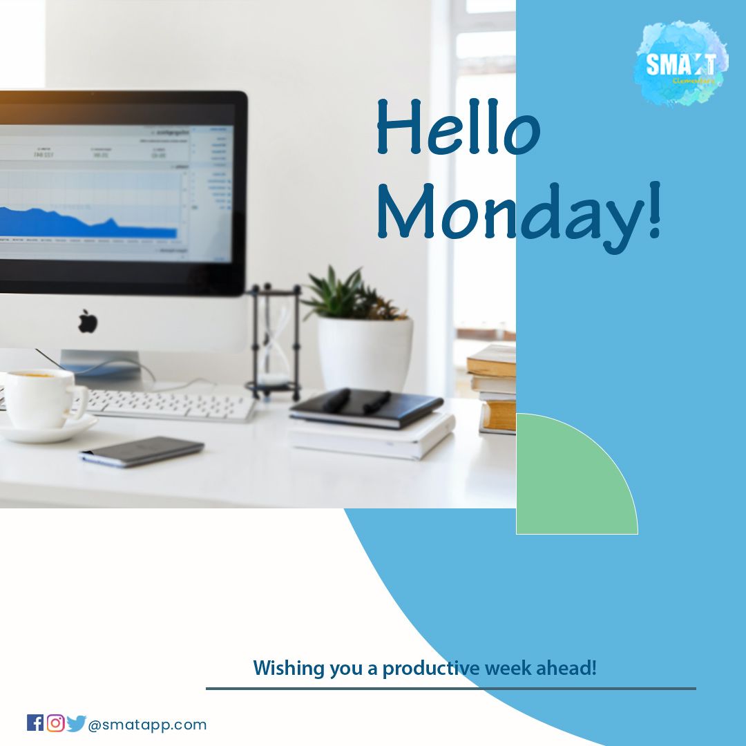 Thesmatapp's tweet photo. Have a great and productive week ahead! 
#mondaymotivation #inspiration #hardwork https://t.co/PK1WnM2u9n