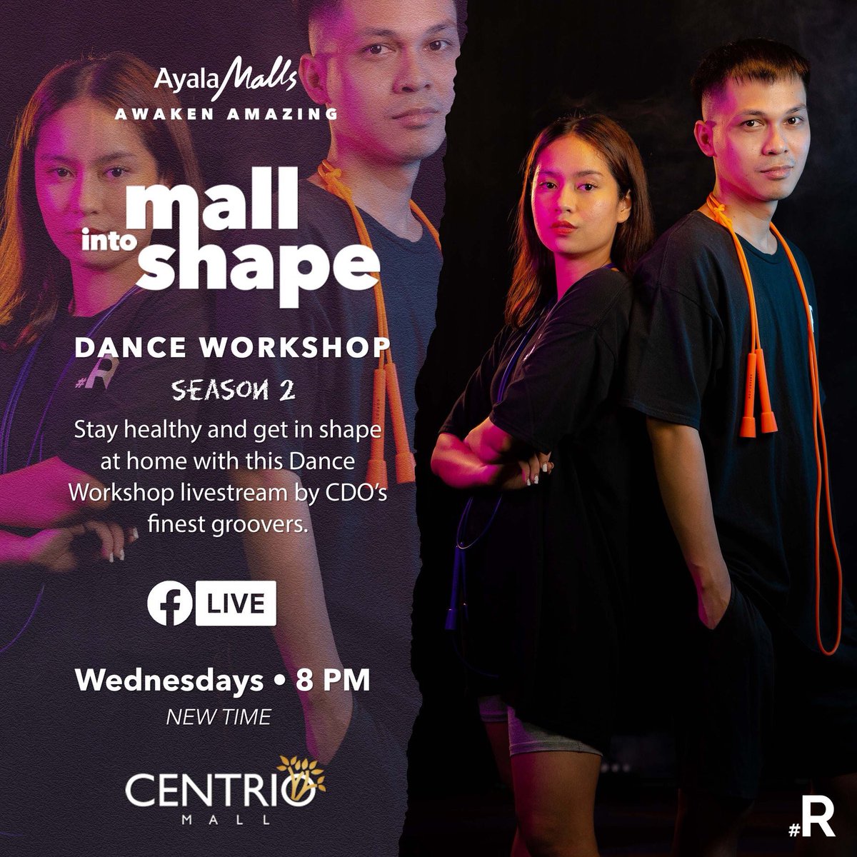 AyalaCentrio's tweet photo. Dance, sweat, & stay in shape at home w/ our Mall Into Shape: Dance Workshop w/ Ropedt Founder Tommy and Ropedt Athlete Greta as they teach you the proper way of performing jump rope tricks and techniques.
Post your pictures, tag us & use our hashtags #AyalaMalls #MallIntoShape https://t.co/v9bVtq7Xbg