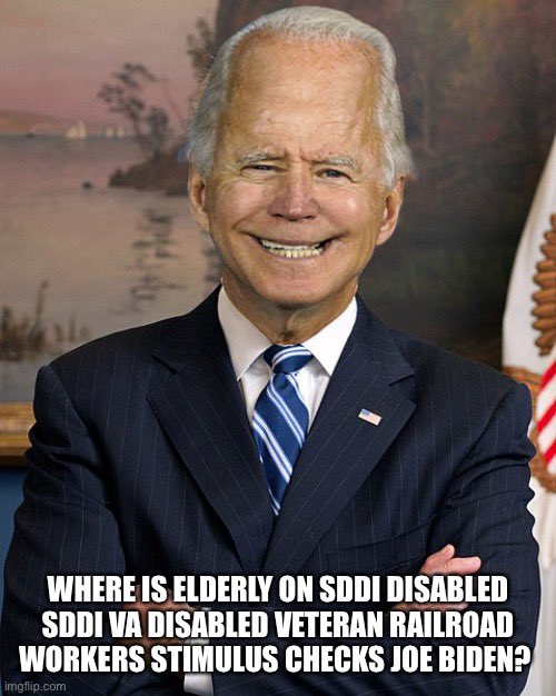 fojwfojw's tweet photo. #StimulusGate Joe Biden does nothing as 10s of millions of elderly on social security, disabled Americans, and veterans, railroad workers wait in the dark for stimulus check deposits #StimulusCheckDisaster @nytimes @TuckerCarlson @nypost @seanhannity @washingtonpost https://t.co/lBsPFxFTnk