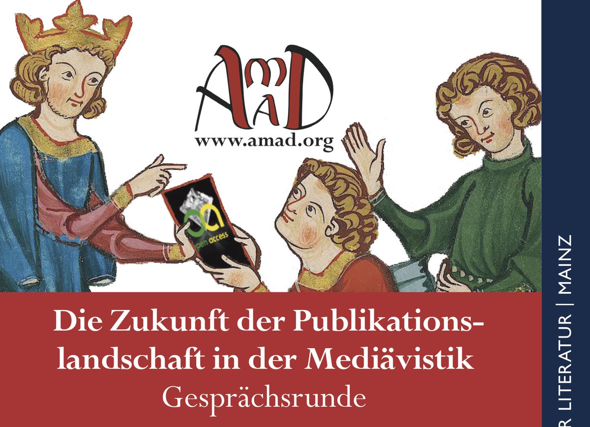 AMAD_org's tweet photo. Wie sieht die Zukunft der Publikationslandschaft in der Mediävistik aus?
Diesem Thema widmete sich unsere Gesprächsrunde beim #AMADlaunch, jetzt verfügbar auf dem Youtube-Kanal der @adwmainz: https://t.co/cPdscQsGkB
#MedievalMonday #GoodQuestion https://t.co/KxVbiNTcfr