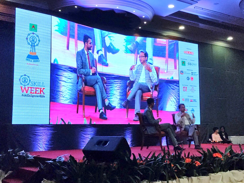 officialgauravk's tweet photo. @G_AfterSchool @glocalnepal's @AsishThakur in conversation in Nepali, Maithali & English with @Wangchuk66 at #SkillWeek2021 #Skills2Grow4Life https://t.co/MxdxkUUsPP