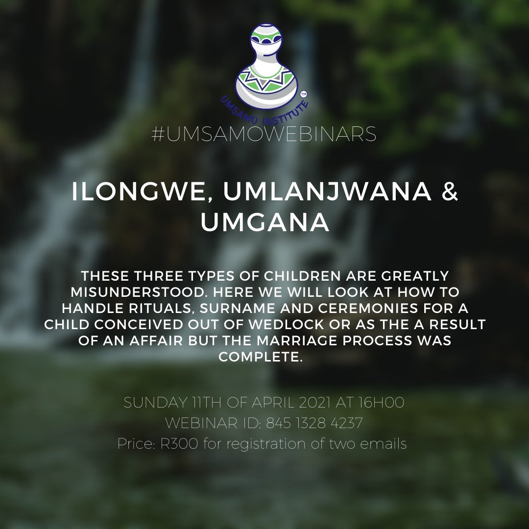 UmsamoInstitute's tweet photo. Thokoza, 

For this month only, pay for entry into any webinar and share two email addresses for another to benefit from this knowlegde. Please see a summary of of the 4 webinars for the month of April. 

If you would like for any of the webinars to be in IsiZulu, let us know. https://t.co/4OPzFxBjYE