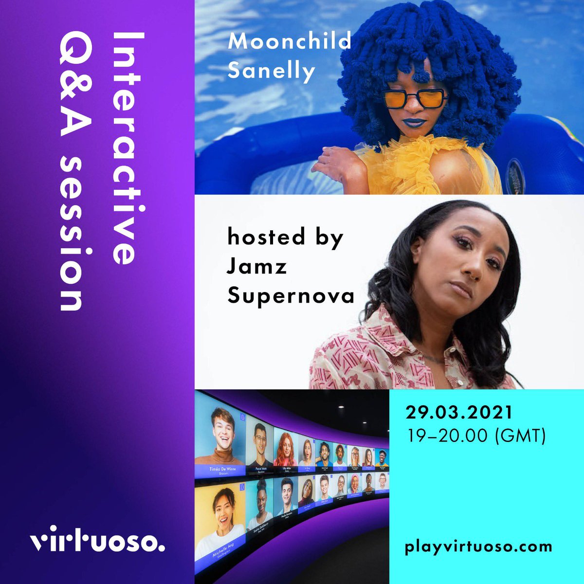 JOIN ME AT @PLAYVIRTUOSO THIS EVENING FOR A VIRTUAL Q&amp;A WITH <a href="/Moonsanelly/">Moonchild Sanelly</a> 

SIGN UP AT FOUND.EE/MOONCHILDSANEL…