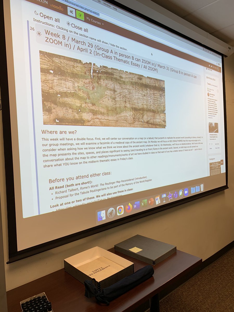 evangatti's tweet photo. Really excited to teach #ARH210 today using the facsimile of the #TabulaPeutingeriana we bought from @FacsimileFinder! Thank you to @ElonBelk for your support and especially @cdcarpen03 for your encouragement! #TeachingWithStuff @MockPhoebe @ArtHistoryElon @elonclassics @elon_cas https://t.co/Gu2s68WPl6