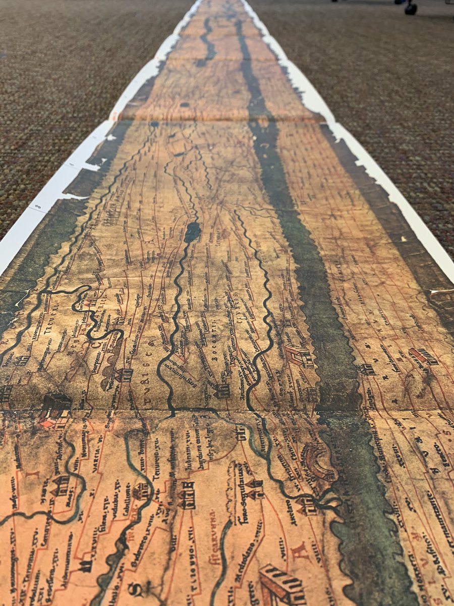 evangatti's tweet photo. Really excited to teach #ARH210 today using the facsimile of the #TabulaPeutingeriana we bought from @FacsimileFinder! Thank you to @ElonBelk for your support and especially @cdcarpen03 for your encouragement! #TeachingWithStuff @MockPhoebe @ArtHistoryElon @elonclassics @elon_cas https://t.co/Gu2s68WPl6
