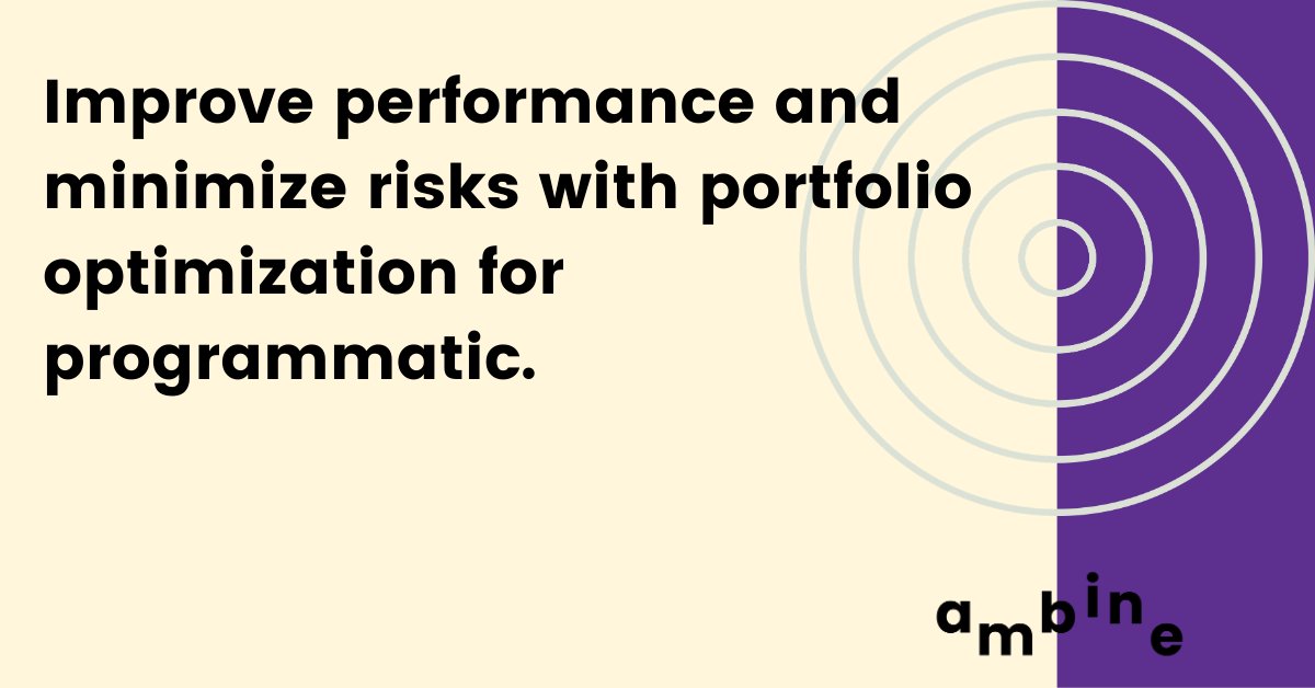 ambine_tech's tweet photo. Portfolio optimization might be a lesser-known concept in the digital marketing and programmatic circles, even though it holds tremendous potential for campaign performance 🎯

More on our blog: https://t.co/TykXdEi5WG

#programmatic https://t.co/NPqajWFsQo