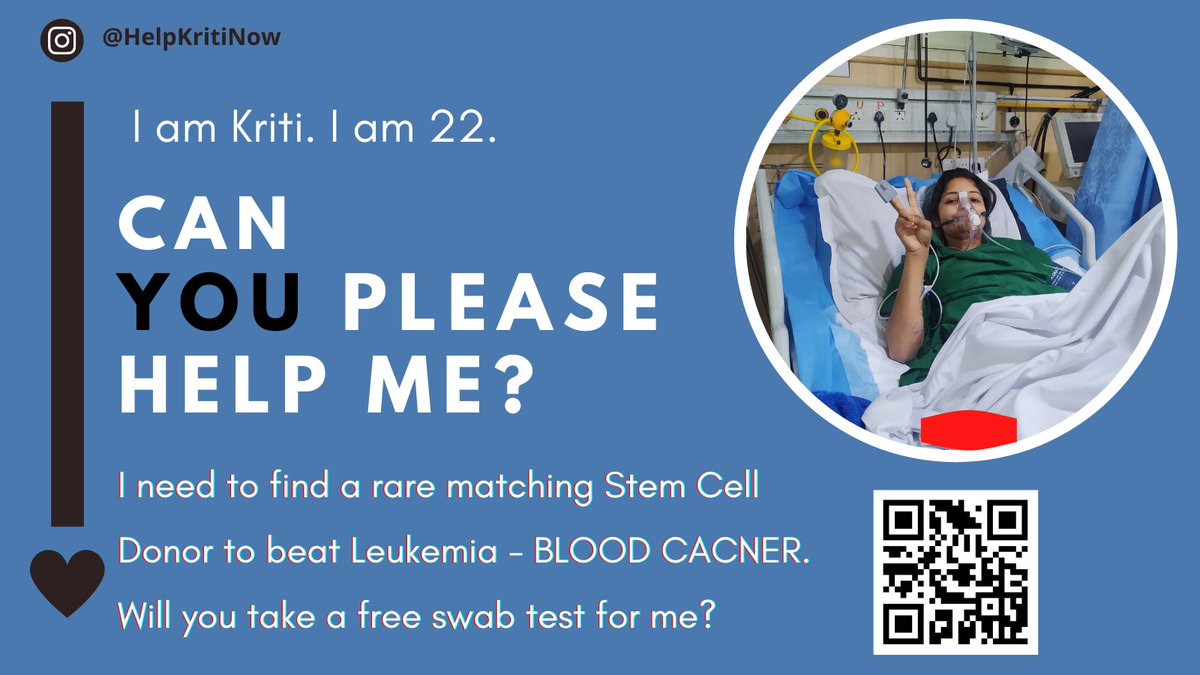 iamvivekktiwari's tweet photo. My Sister is dying from BLOOD CANCER and urgently needs to find a rare matching Blood Stem Cell Donor. 
Please register and take a free swab test at home to be her lifesaver: https://t.co/Vrie1sJ9fa

@one_by_two @SahilBulla @fayedsouza @drharshvardhan @DrHVoffice
#cancer https://t.co/UCzwTsXen4