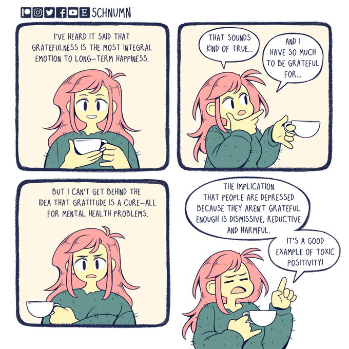 A little comic about gratefulness and toxic positivity (1/3) 