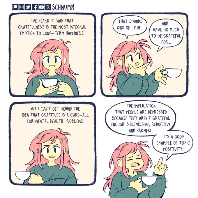 A little comic about gratefulness and toxic positivity (1/3) 