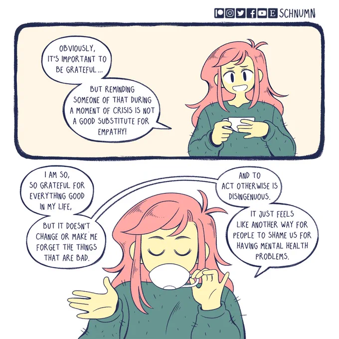 A little comic about gratefulness and toxic positivity (2/3) 