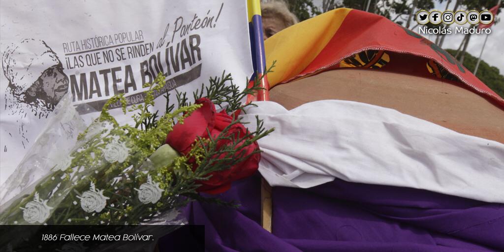 #RT <a href="/FreddyBernal/">Freddy Bernal</a>: RT <a href="/NicolasMaduro/">Nicolás Maduro</a>: Conmemoramos la partida física de Matea Bolívar, una referencia de la entrega, el desprendimiento y la dedicación de la mujer venezolana por sus hijos e hijas. Matea forjó el corazón noble del niño Simón con profunda…