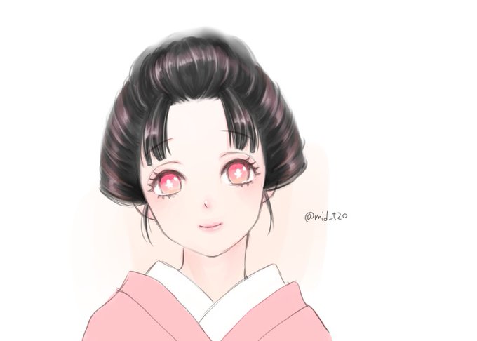 くりごはん_FF16済さんがTwitterに投稿した恋雪(鬼滅)(鬼滅の刃)のイラスト。