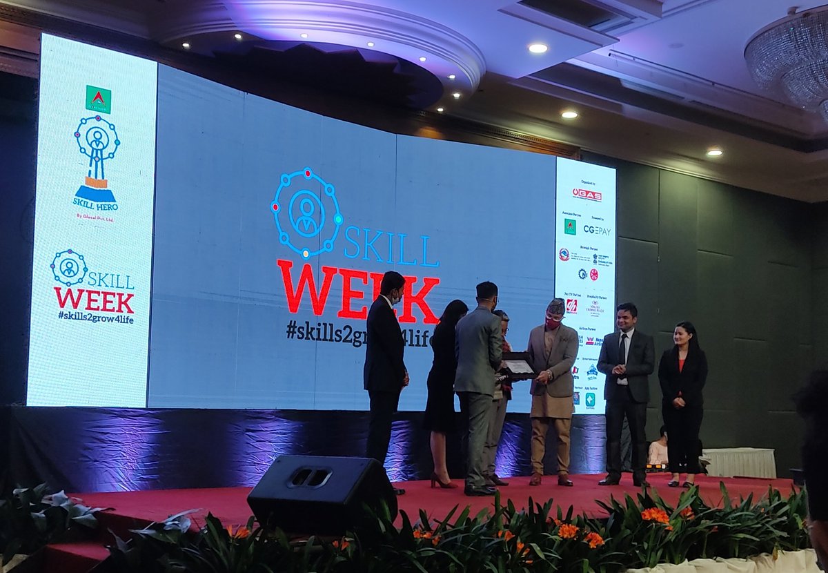 officialgauravk's tweet photo. #SonamWangchuk @Wangchuk66 being felicitated by @glocalnepal @G_AfterSchool for his contribution to the world on #Skills by @nabilbank's @AnilKesharyShah along with other dignitaries and Glocal Family
#SkillWeek2021 #Skills2Grow4Life https://t.co/F7e36plvi4