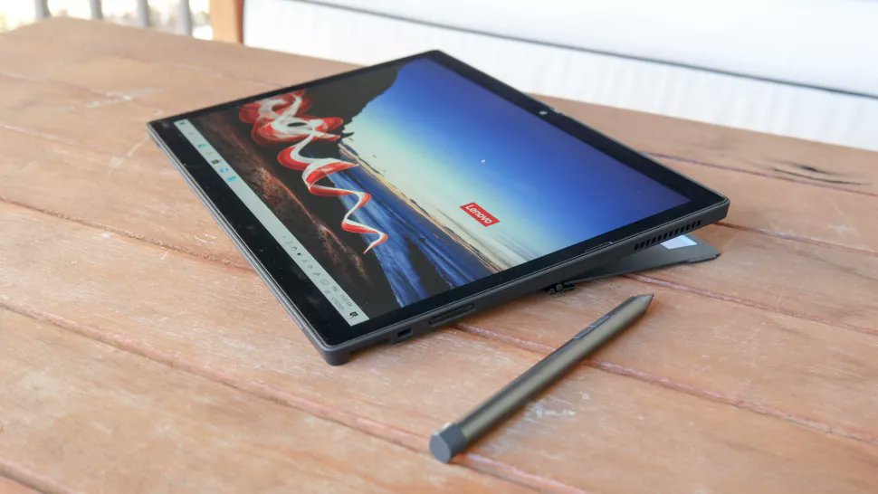 LenovoNews's tweet photo. “Lenovo's #ThinkPad X12 Detachable is an excellent 2-in-1 tablet for business users… As far as detachable keyboards go, this is easily one of the best.” - @laptopmag. 

Learn more: https://t.co/ioIsT9kQCY | Thanks for the review, @Phillip_Tracy! https://t.co/D5DPq8EDtn