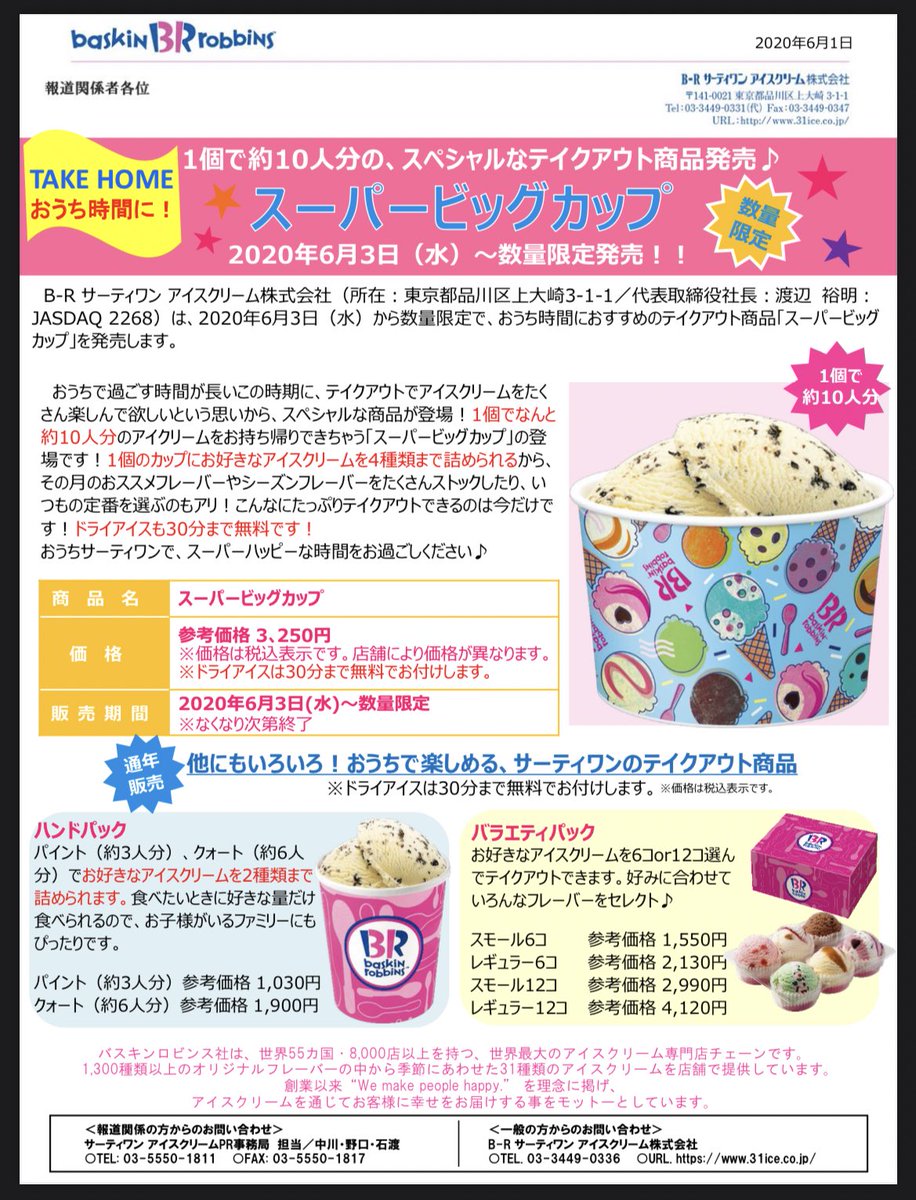 サーティワンアイスの約1000円で受けられる このサービス 知らない奴ｗｗｗｗｗｗｗｗｗ ずっと日曜日のターン