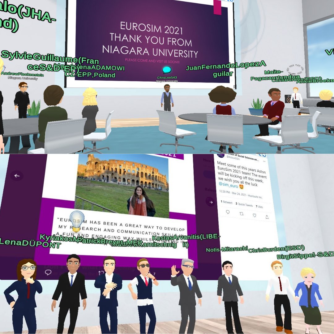 AstonSSH's tweet photo. πThat's a wrap on #EuroSim2021, students had a brilliant 3 days negotiating on EU Migration in a fun virtual form. The Aston team secured 2nd best team, 1st place for LIBE II, and 2nd place in the floating roles!
Find out more about EuroSim at Aston: https://t.co/3lYBZfdRCF https://t.co/taJZuubYZN