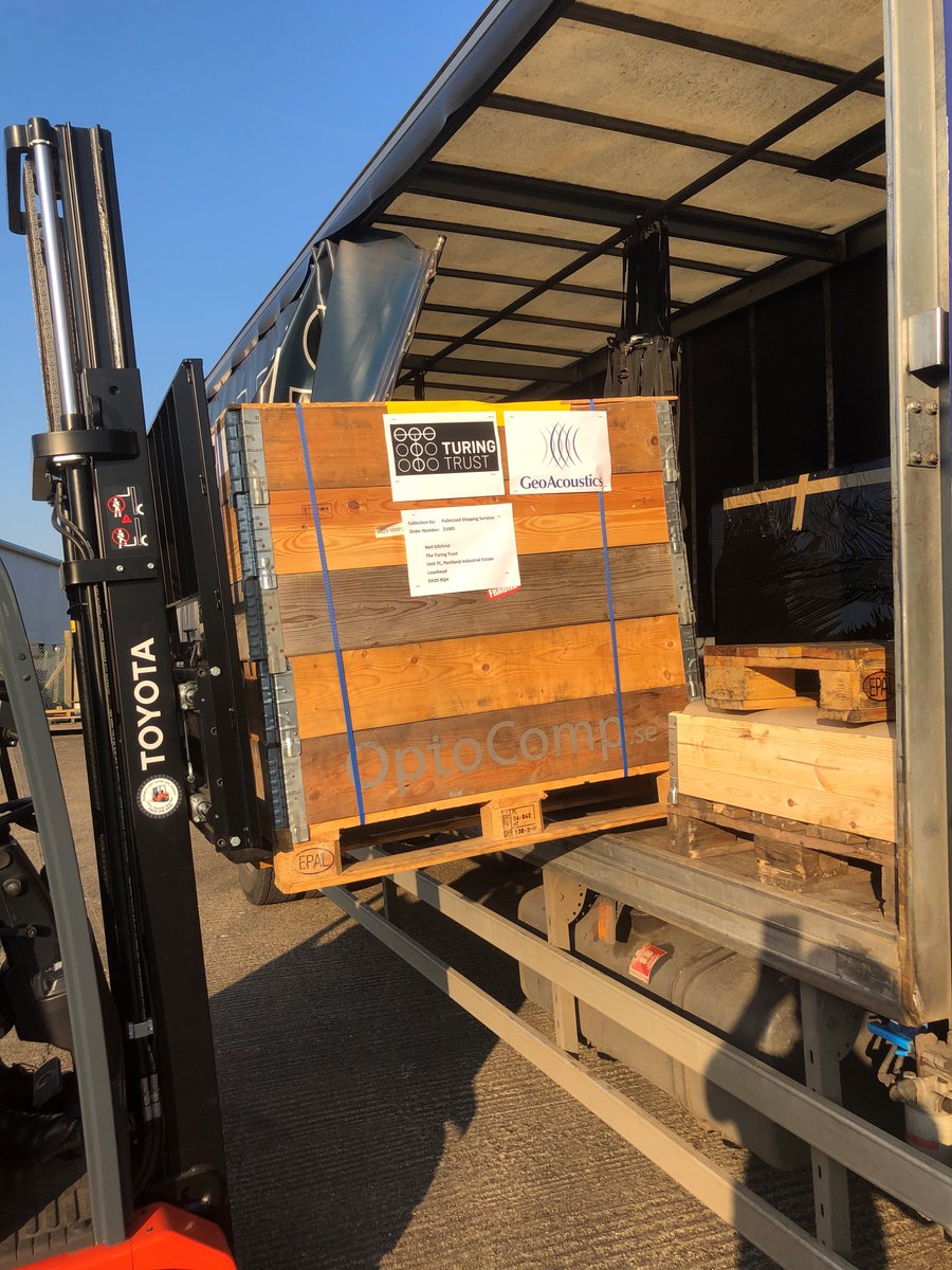 Last week over 300 Kg of spare PCs, laptops, monitors and cables were donated to the Turing Trust. Founded by Alan Turing’s family, The Turing Trust seeks to continue his legacy by using technology to empower disadvantaged communities.  turingtrust.co.uk #GeoAcoustics