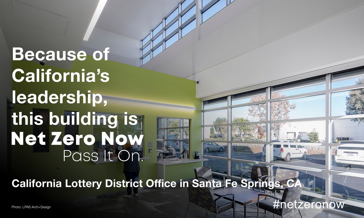 Because of California's leadership, this building is #netzeronow, pass it on. <a href="/GavinNewsom/">Gavin Newsom</a> <a href="/AlexPadilla4CA/">Alex Padilla</a> <a href="/SenFeinstein/">Senator Dianne Feinstein</a> <a href="/RepKatiePorter/">Rep. Katie Porter</a> @vp @Cagovernor