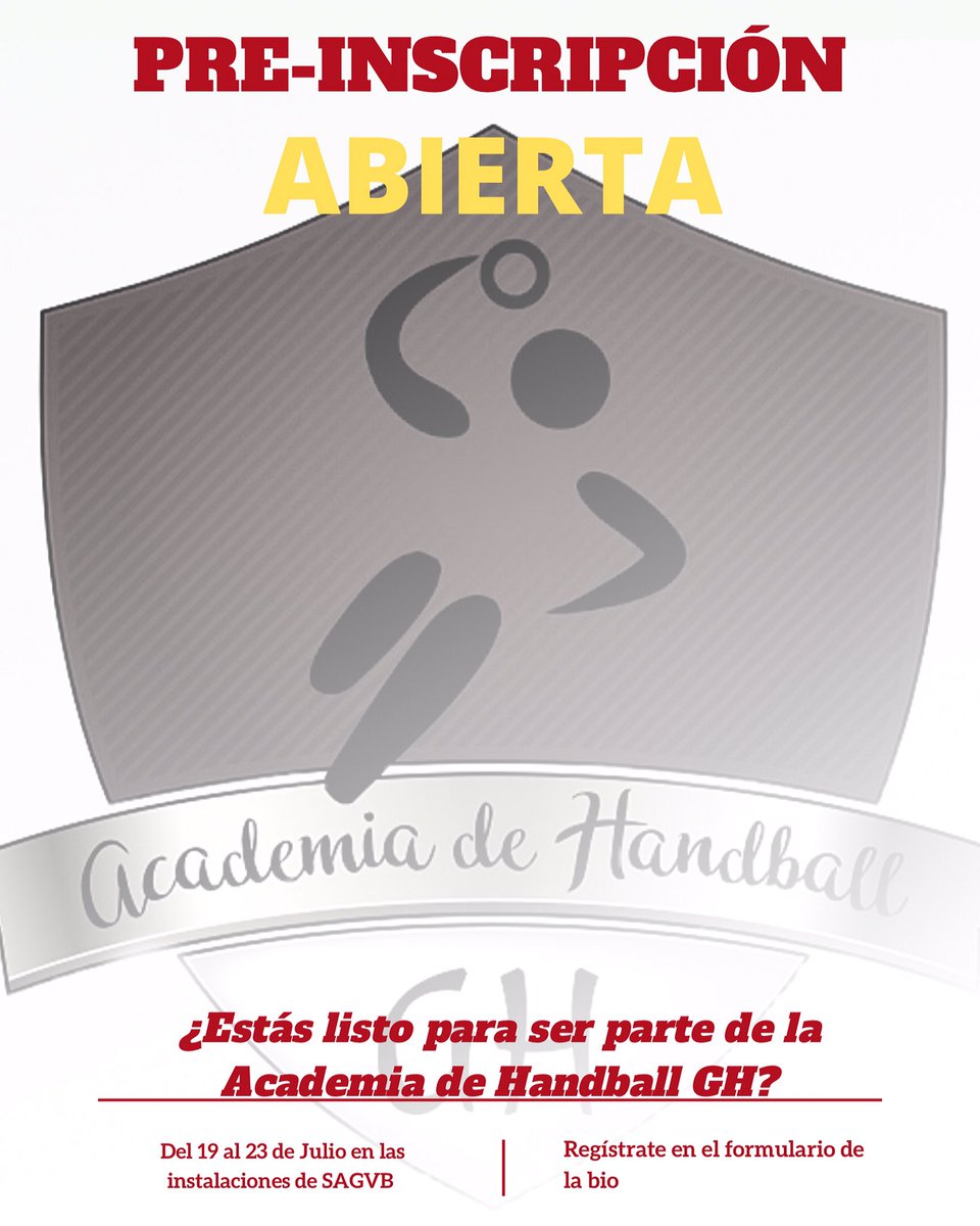 gh_academia's tweet photo. ¡¡SE ABRE LA PRE-INSCRIPCIÓN!!

📝Abrí el Google Form y enterate de todo.

https://t.co/c8KO5qmVdr

Recorda que es para menores y cadetes (ambos sexos) y que tenemos cupos limitados.

Los esperamos https://t.co/LSlv8FxsvK