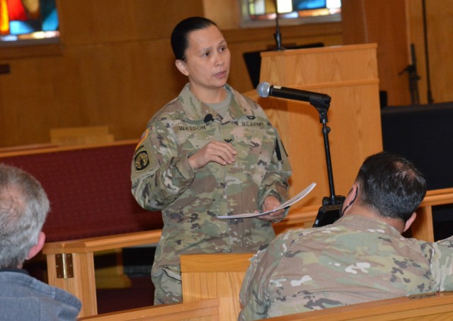 Johnson98474397's tweet photo. “The bottom-line message today is that we are responsible for combating the corrosiveness that comes from extremism and other negative types of behavior." Col. Karin Watson, Fort Lee garrison commander. 

@USArmy @TRADOC @ArmyIMCOM @ArmyMateriel 

https://t.co/9M74Hrn58t https://t.co/39F9vlmQWu