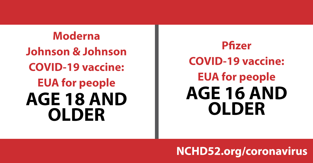 North Central Dph Ar Twitter Our Covid19 Vaccine Sites Use The Moderna And Johnson Johnson Vaccine So We Can Only Vaccinate Adults Age 18 And Older Anyone Age 16 17 Will Need