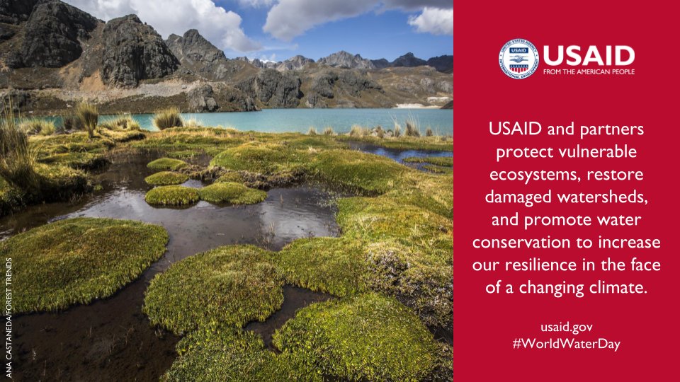 climatelinks's tweet photo. This year’s #WorldWaterDay's theme is “Valuing water." At #Climatelinks, we know climate resilience is strengthened through healthy ecosystem services that rely on accessible, clean water: https://t.co/InncmA1DKg @USAIDWater https://t.co/YXU2qvqJ1P