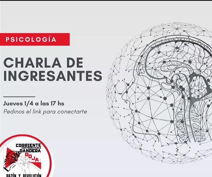 BanderaRojaCdU's tweet photo. 📣CHARLA PARA INGRESANTES A PSICOLOGÍA
Sumate a la charla virtual de este jueves y sacate todas las dudas que tengas respecto a la cursada, trámites, las materias para ingresantes, el funcionamiento de la facultad y la modalidad de cursada online.
📌Jueves 1/4 a las 17 hs. https://t.co/82iPrWKvBl