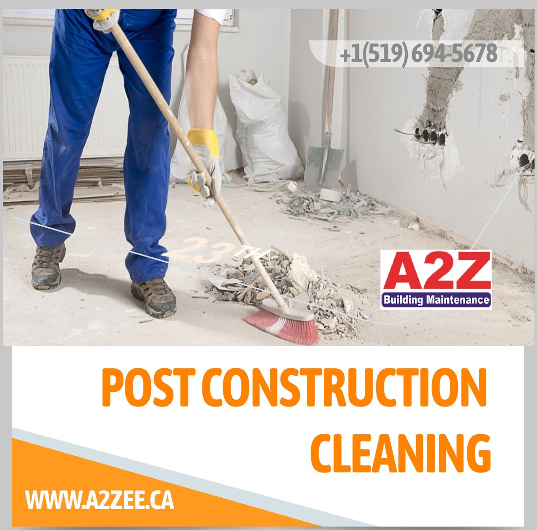 a2zeeinc's tweet photo. Post construction cleaning has never been so affordable as you get at A2Zee project. Our professionals offer the best service at the affordable price. 
#postconstructioncleaning #constructioncleaning #london #toronto #mississauga #industrialcleaning #cleaningservices https://t.co/gN4pTqln15