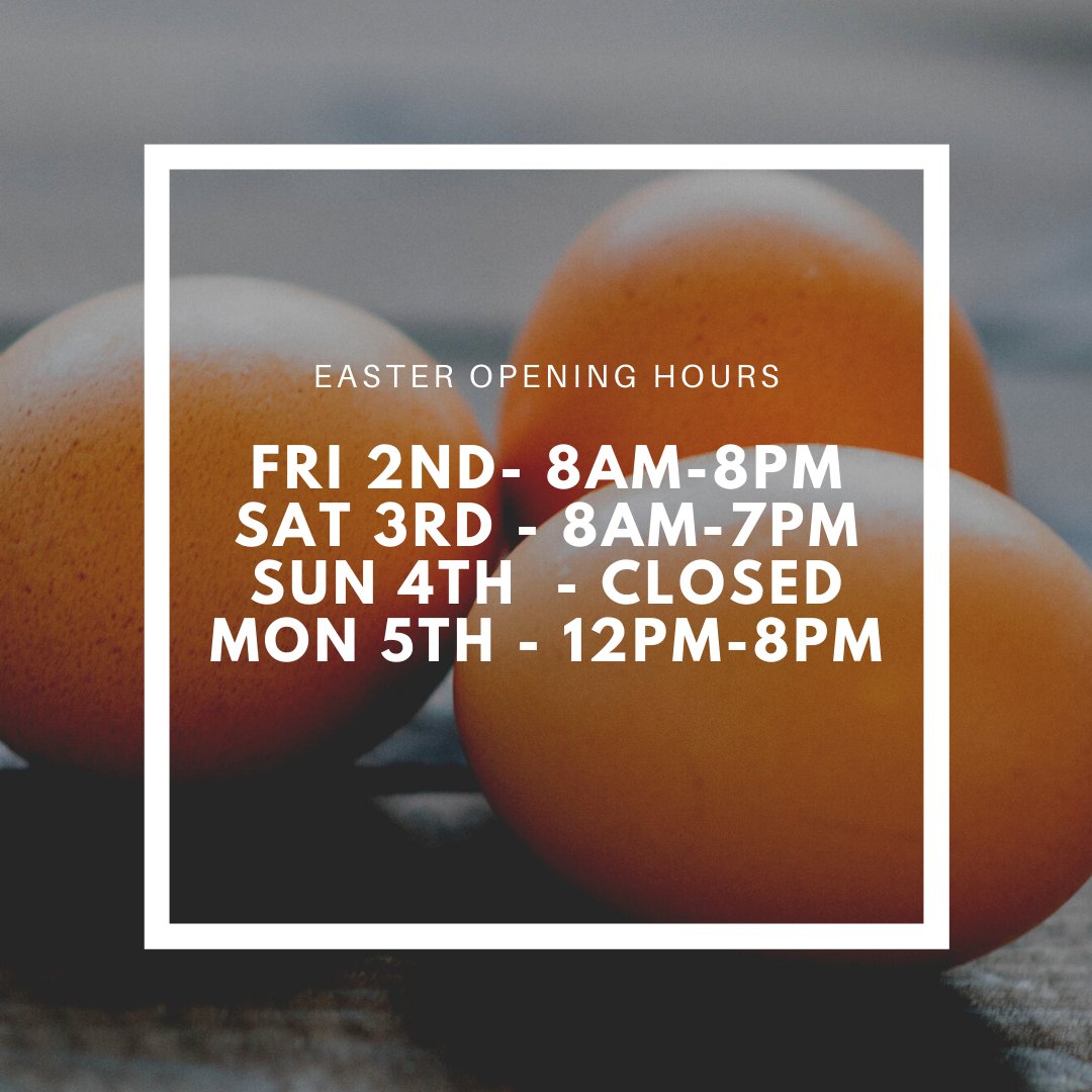 Easter opening hours - 
much of the same. 
But we are having our floor done over the weekend, so we need to close early on saturday and open late on Monday .
This mahoosive task will be split over 2 weekends. So, same applies following weekend too. 
Thanks for understanding