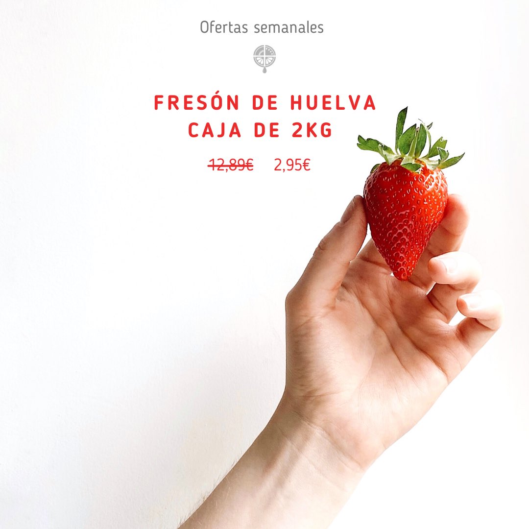 nectarfruit's tweet photo. 📢 OFERTAS SEMANALES Nectarfruit:
*FRESÓN DE HUELVA - 2,95€ la caja de 2kg.
*PIÑA EXTRA “DEL MONTE” - 3,75€ la pieza.
*PAMPLINAS - 2,25€ la tarrina.
*MANZANA GOLDEN PERLIM ROSSE - 1,85€ el kg.
*ESPINACA FRESCA - 0,79€ la bolsa de 300g. https://t.co/jrzV25NVgf