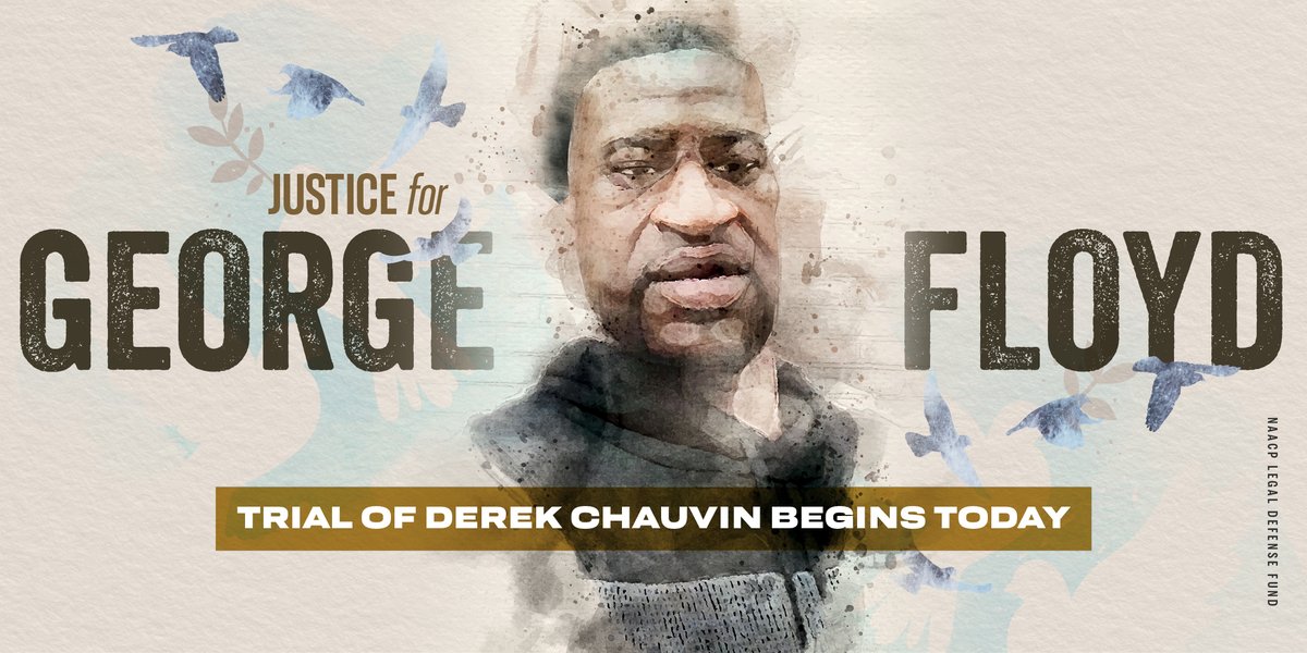 NAACP_LDF's tweet photo. Let's remember that this is not George Floyd's trial. This is the trial of Derek Chauvin, the man who kneeled the life out of George. He is the person on trial. #JusticeForGeorgeFloyd https://t.co/gJKqQD2Zgj