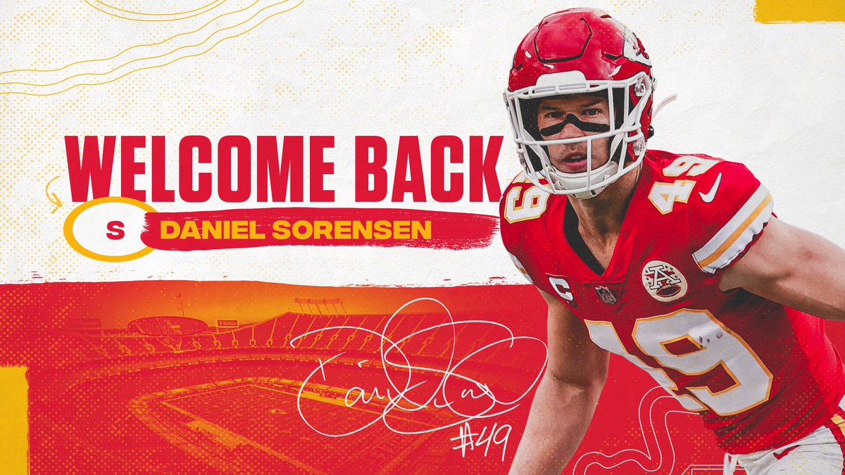 Chiefs's tweet photo. Daniel Sorensen is BACK 🔥 https://t.co/ZGWMASKZTb