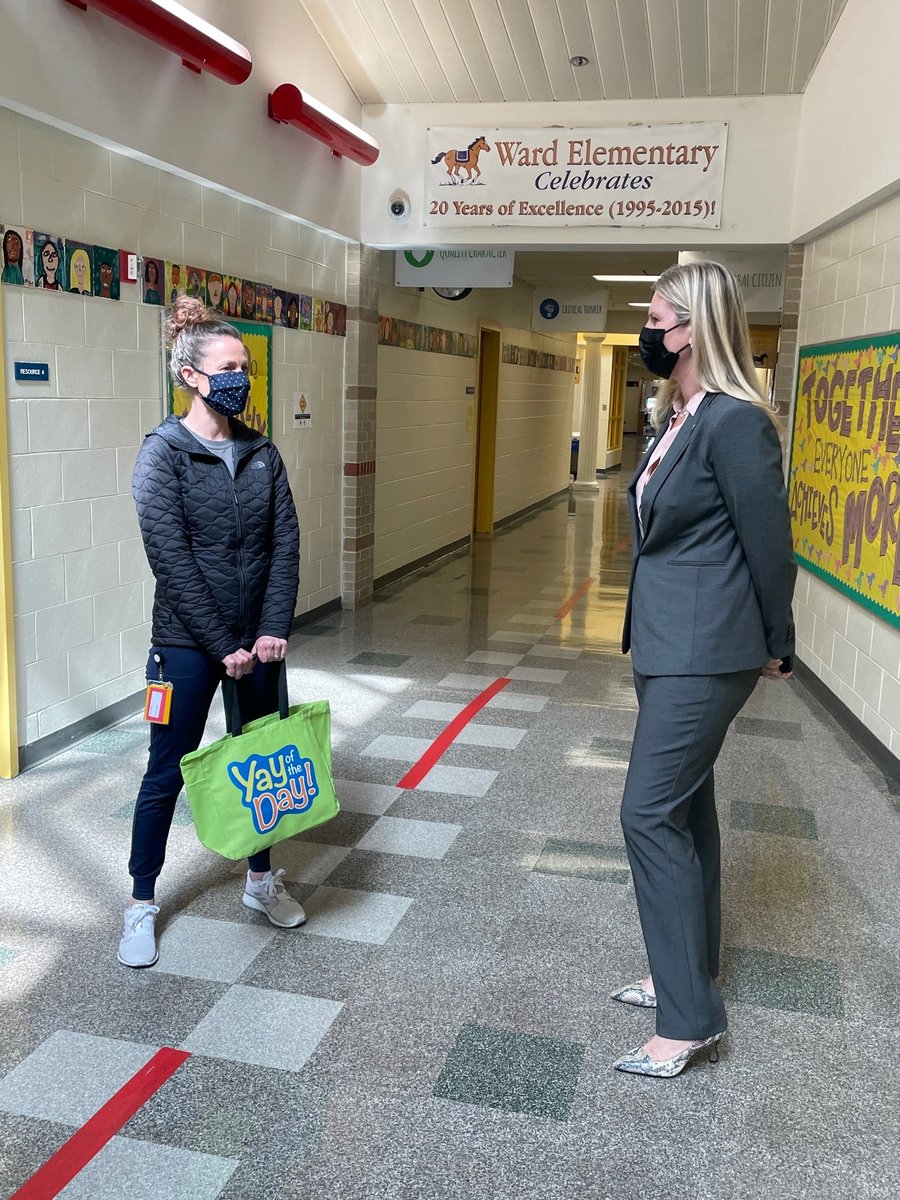 Ward_Colts's tweet photo. Mrs. Gouldin, our incredible PE Teacher, received a "Yay of the Day" from @AmyCashwell! Mrs. Gouldin, we are so lucky to have your infectious energy and creativity at #wardelementary! Thank you for everything you do! #yayoftheday #hcps #hcpsinnovates #wardstrong https://t.co/M4nT2VLsLv