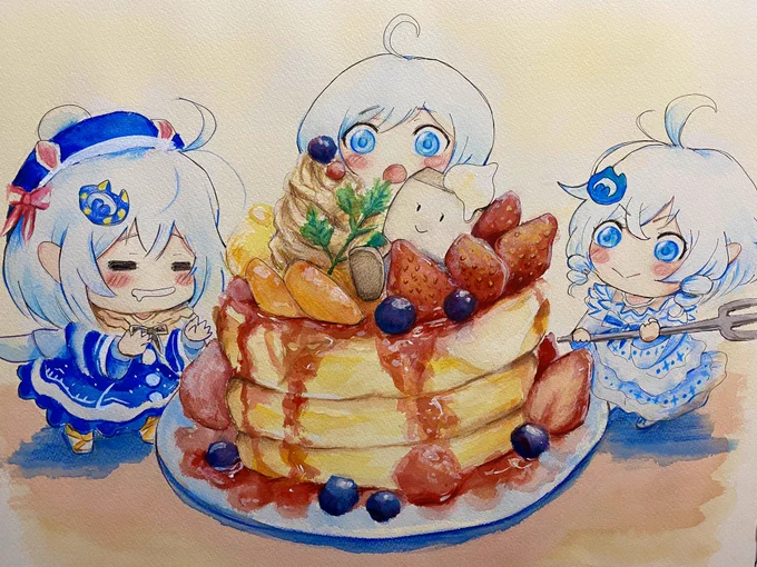 パンケーキを狙うシロちゃん
#SiroArt 