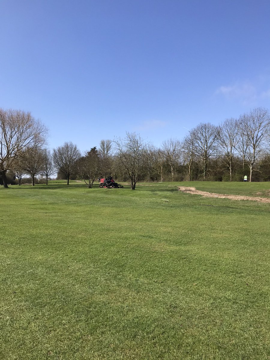 Greens_RGC's tweet photo. Crazy day on the links... golf is back.. #golfback #greenkeepers #fun #exciting #livingthedream https://t.co/CUjSNJLqka